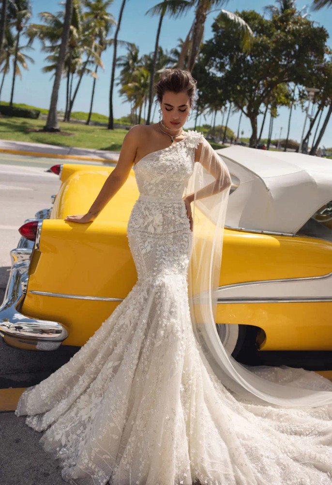 Shimmering Ethereal One-Shoulder Bridal Gown | Sophia Tolli Catalina Y12239